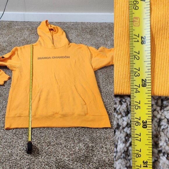 Bianca Chandon Yogi Pullover Hoodie Size XL Orange stars - Picture 15 of 16